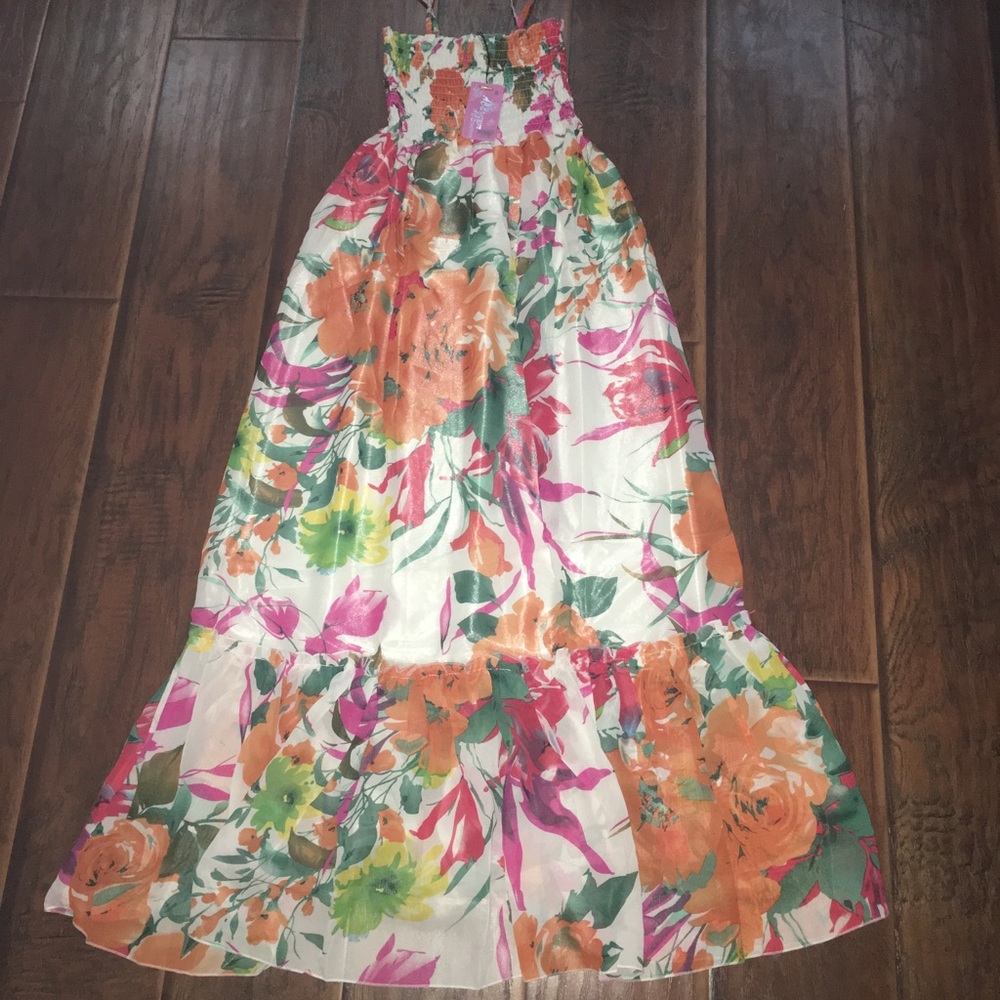 Vibrant floral sundresses made with silk- BNWT